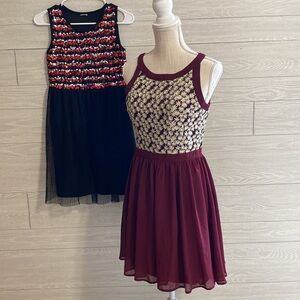 Bundle of 2 dance dresses. Sequins, tulle, embroidery. Size Junior M ❤️